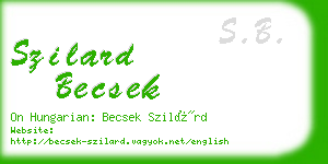 szilard becsek business card